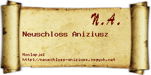 Neuschloss Aniziusz névjegykártya